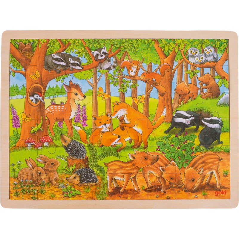 Puzzle animaux des bois et des champs - 1 u - Au Bois De Jane 