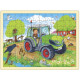 PUZZLE en BOIS GOKI 96 Pièces : TRACTEUR à la FERME