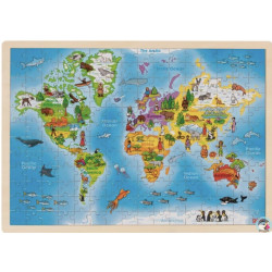 PUZZLE en BOIS 96 pièces : le MONDE